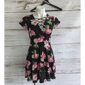 Floral Y2K Mini Skater Dress Sz Small
